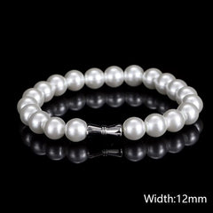 Nuoya Pearl Jewelry Fashion Beaded Bracelet White round Pearls Bracelet Women