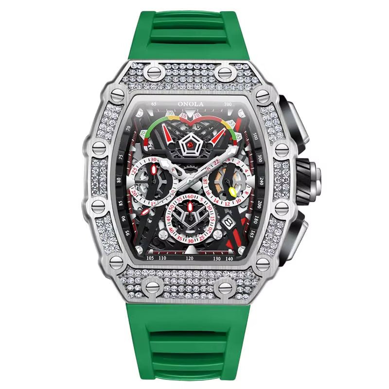 ONOLA 6827D Fashion Mens Luxury Automatic Watches Casual Rubber Strap Waterproof Sport Tourbillon Watch - MCROONS.COM