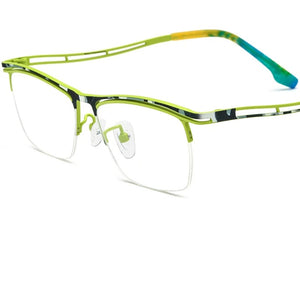 MCROONS Square Titanium Glasses front angle