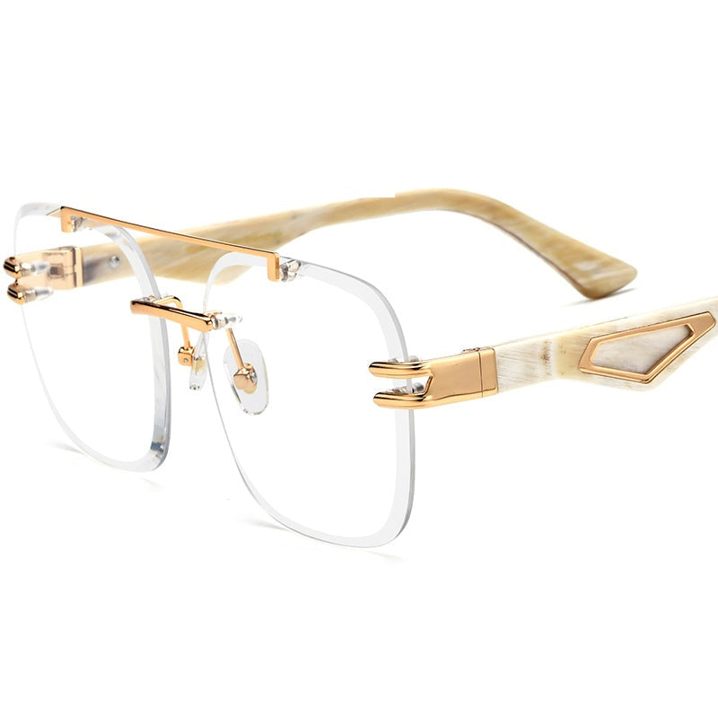 Oversize Buffalo Horn Optical Glasses - MCROONS - front view