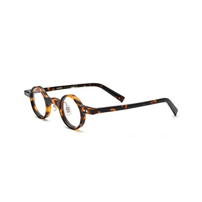 Small Round Acetate Optical Glasses Frame - Leopard