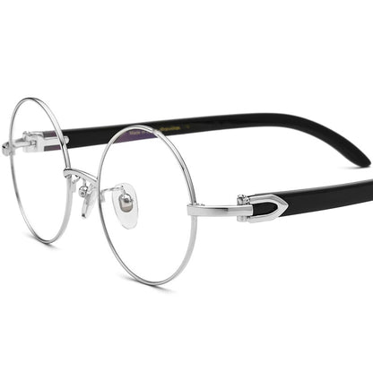 Round Buffalo Horn Optical Glasses Frame - fixed