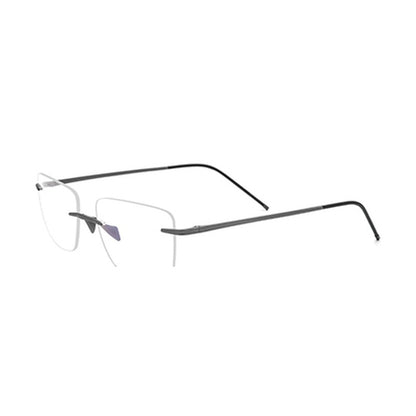 Rimless Titanium Square Optical Frame Two-Tone - Gray - MCROONS