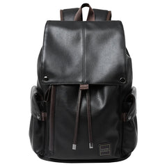 PU Leather Backpack Outdoor School College Bag for Men Laptop Leather Backpack
