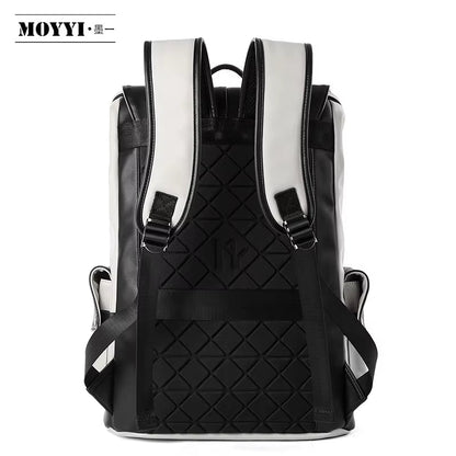 PU Leather Bags Men with USB Port Outdoor Leisure Backpack for Men Mochila Vegan Leather Backpack - MCROONS.COM