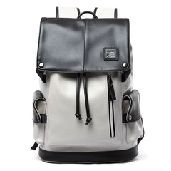 PU Leather Bags Men with USB Port Outdoor Leisure Backpack for Men Mochila Vegan Leather Backpack