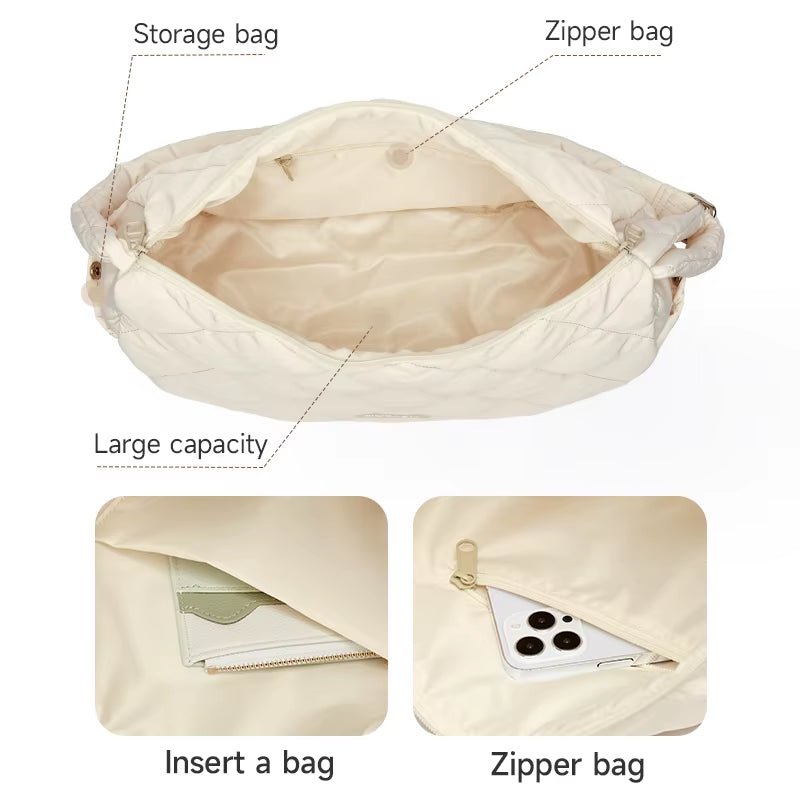 Puffy Tote Bag for Women Shoulder Bag for Women Crossbody Purse Padded Shoulder Bag - MCROONS.COM