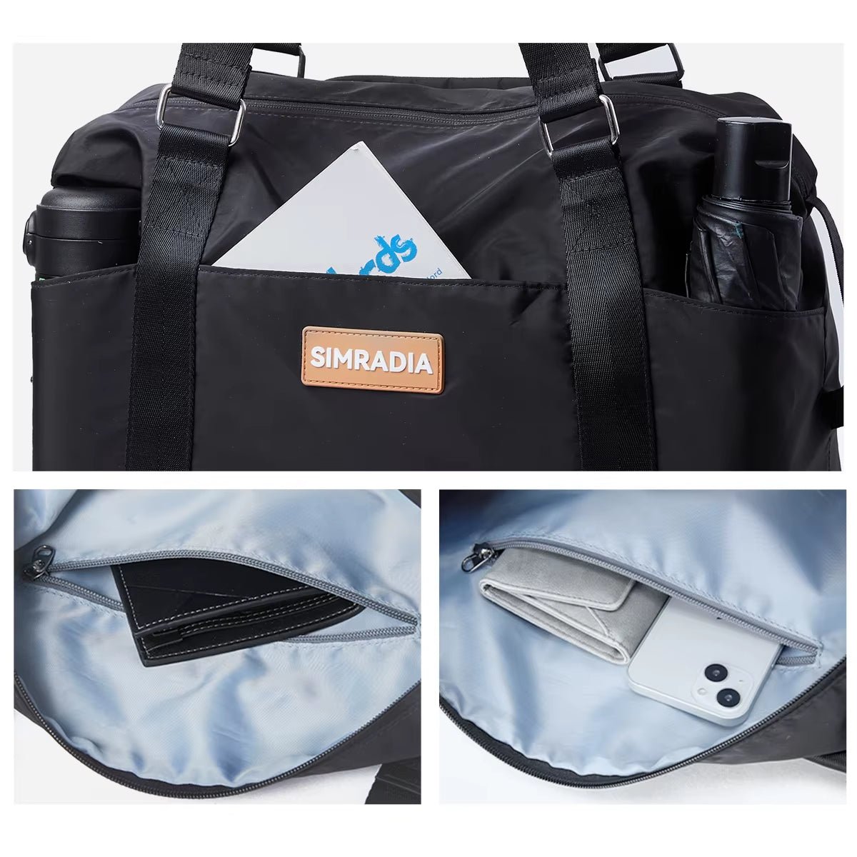 SIMRADIA Expandable Handbags Airplane Friendly Oxford Custom Duffel Travel Bag Water Resistant Outdoor Sports Gym Bag for Men - MCROONS.COM