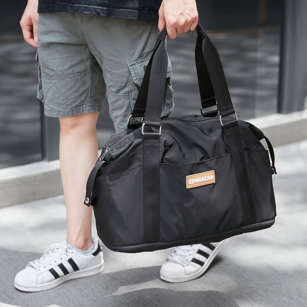 SIMRADIA Expandable Handbags Airplane Friendly Oxford Custom Duffel Travel Bag Water Resistant Outdoor Sports Gym Bag for Men - MCROONS.COM