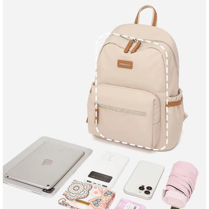 Simradia Fashionable 14 Inch Ladies' Laptop Backpack Waterproof PVC Leather with Zipper Closure Polyester Lining for Outdoor - MCROONS.COM