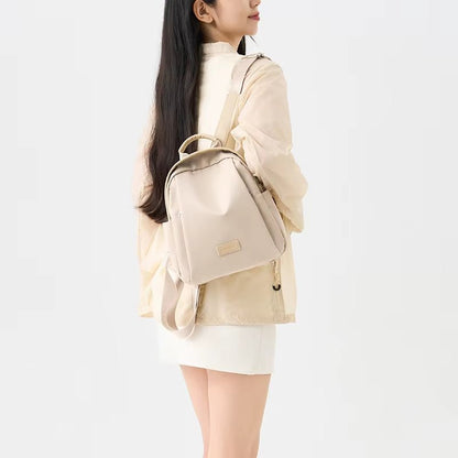 Simradia Women'S Backpack Khaki Oxford Shoulder Bag with Embroidered Textured Webbing for Women Waterproof Travel Bags Lady - MCROONS.COM