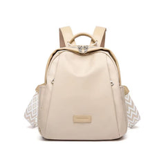 Simradia Women'S Backpack Khaki Oxford Shoulder Bag with Embroidered Textured Webbing for Women Waterproof Travel Bags Lady