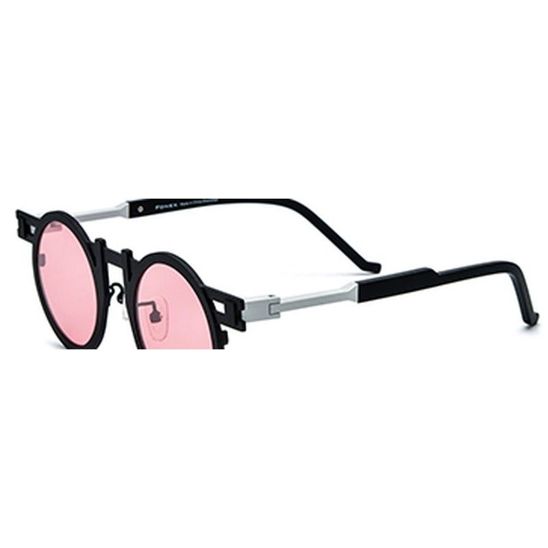 Colourful Titanium Retro Round Polarized Sunglasses - Black - MCROONS