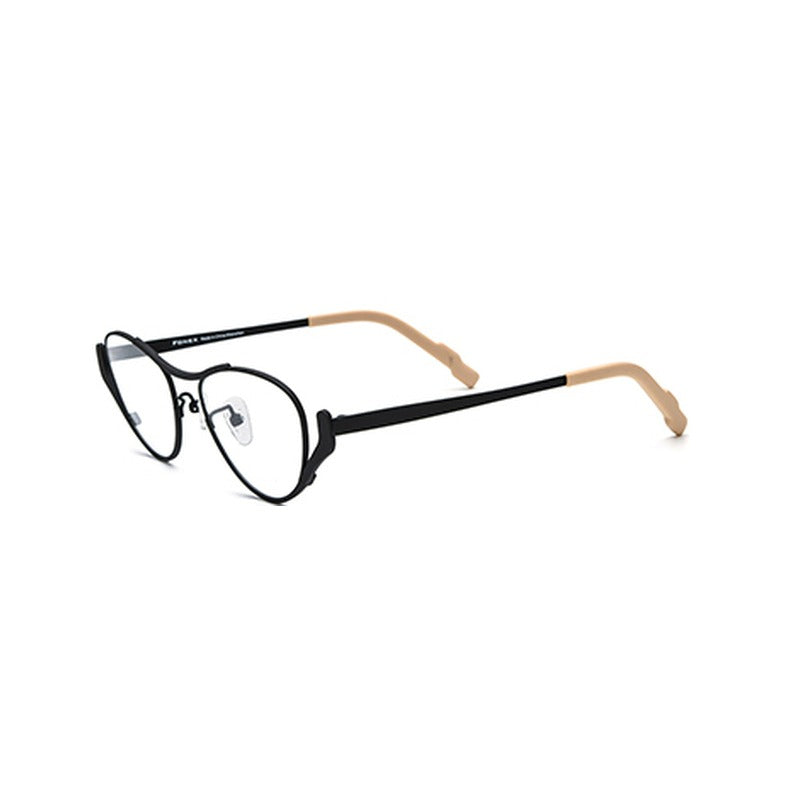 Colourful Titanium Retro Cat Eye Optical Glasses Frame - Black - MCROONS