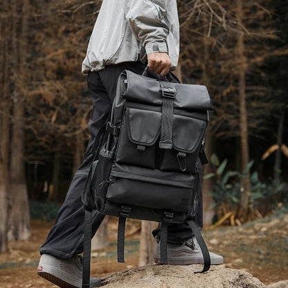 Top Rollong Expandable 28L Outdoor Backpacks Hiking Expedition Travel Backpacks Oxford 17.3 Inch Laptop Backpack for Men - MCROONS.COM