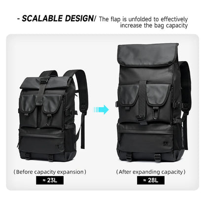 Top Rollong Expandable 28L Outdoor Backpacks Hiking Expedition Travel Backpacks Oxford 17.3 Inch Laptop Backpack for Men - MCROONS.COM