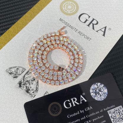 Lusso Uomo Donna Hip Hop Gioielleria Raffinata 2Mm 3Mm 4Mm 5Mm Diamante 925 Bracciale in argento VVS Moissanite Collana a catena da tennis
