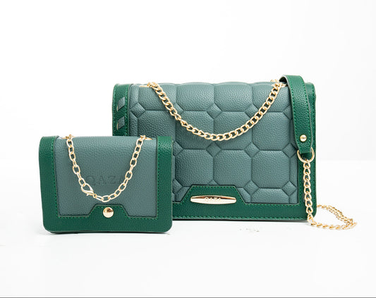 Borsa a tracolla singola in pelle PU color block da donna di lusso Set borsa a tracolla vintage con catena 1 portamonete portatile
