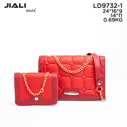 Borsa a tracolla singola in pelle PU color block da donna di lusso Set borsa a tracolla vintage con catena 1 portamonete portatile