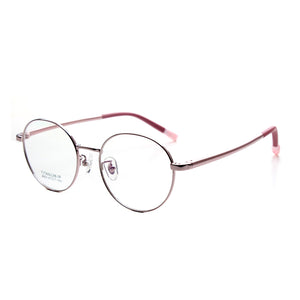 Kids round metal eyeglasses by MCROONS with chic silver, rose gold, pink, and cyan frames for boys and girls.