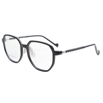 MCROONS Kids Black Geometric Glasses — Red Tip Nylon Frames | Boys and Girls | Pink, Black, Clear, Light Blue and Cyan