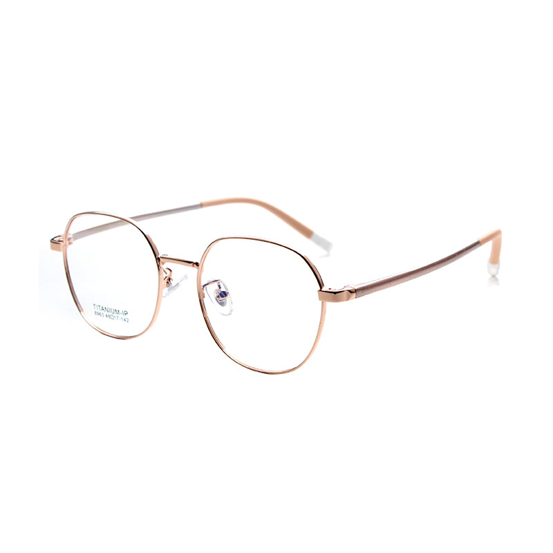 MCROONS Kids Geometric Pentagon Glasses — Stainless Steel Frames | Boys and Girls | Silver, Rose Gold, Pink and Cyan