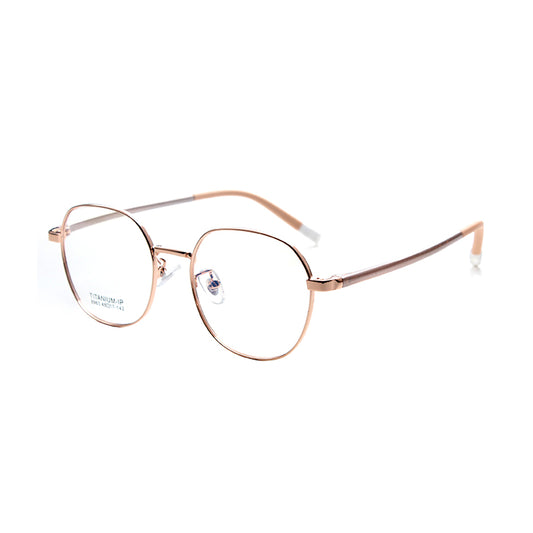 MCROONS Kids Geometric Pentagon Glasses — Stainless Steel Frames | Boys and Girls | Silver, Rose Gold, Pink and Cyan