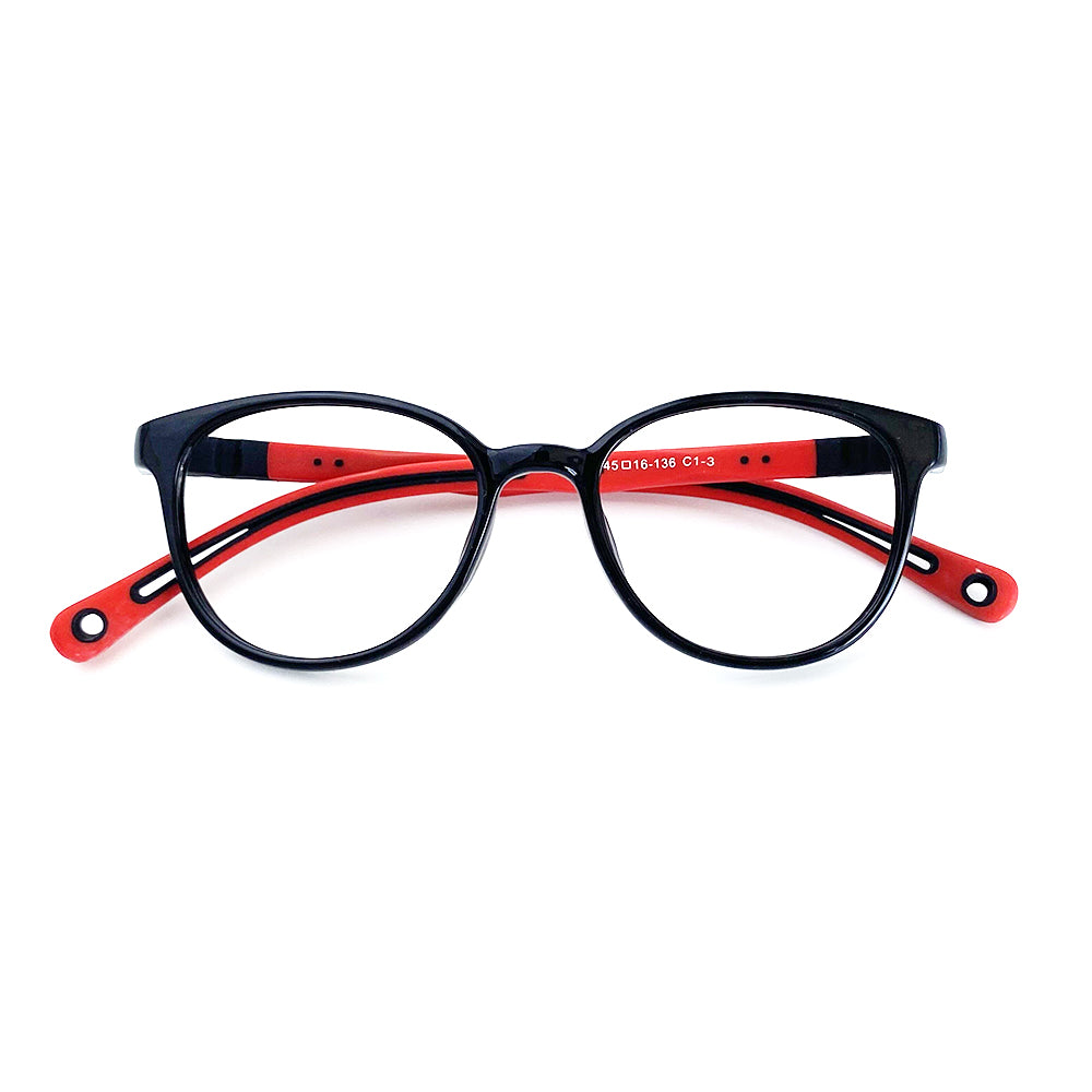 MCROONS Kids Cat-Eye Silicon Glasses — Playful Flexible Frames | Boys and Girls | Blue, Pink, Lavender and Light Blue