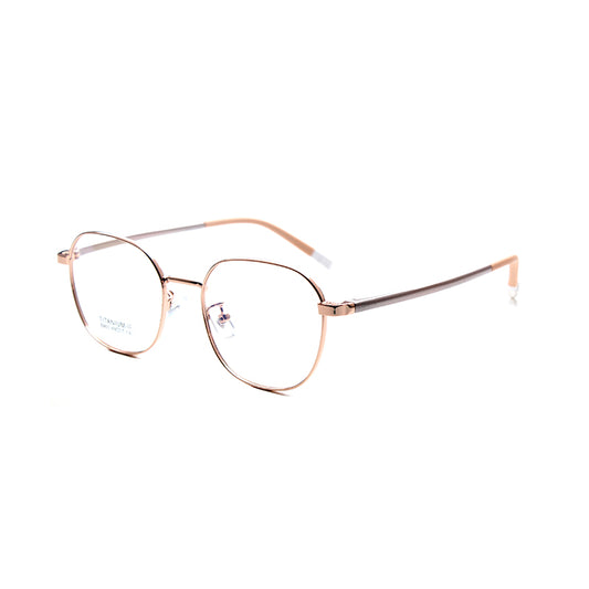 MCROONS Kids Geometric Glasses Wide — Elegant Stainless Steel Frames | Boys and Girls | Black, Silver, Rose Gold, Cyan and Pink