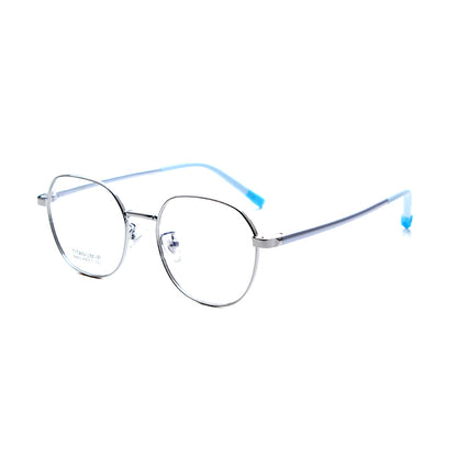 MCROONS Kids Geometric Pentagon Glasses — Stainless Steel Frames | Boys and Girls | Silver, Rose Gold, Pink and Cyan