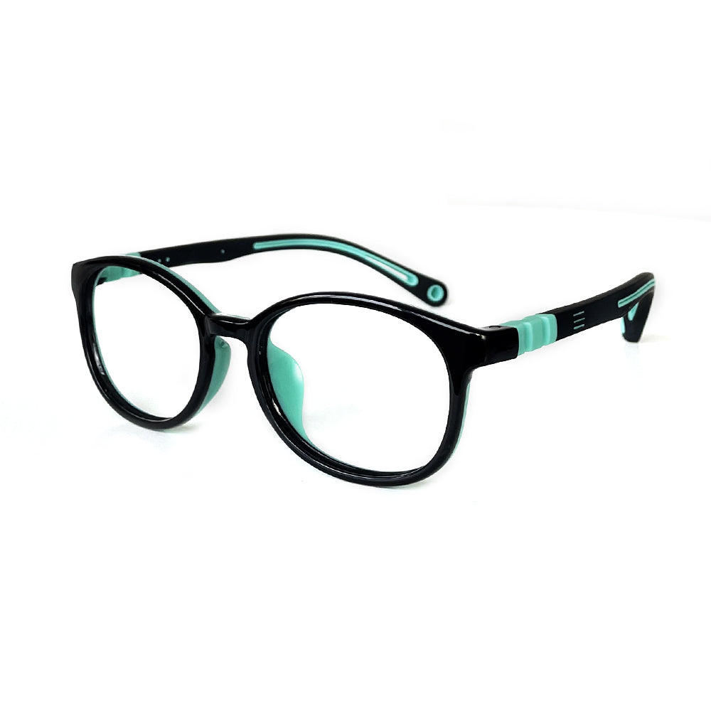 MCROONS Occhiali ovali in silicone per bambini - Montature flessibili e comode | Ragazzi e Ragazze | Nero, Blu, Verde acqua, Rosa e Lavanda