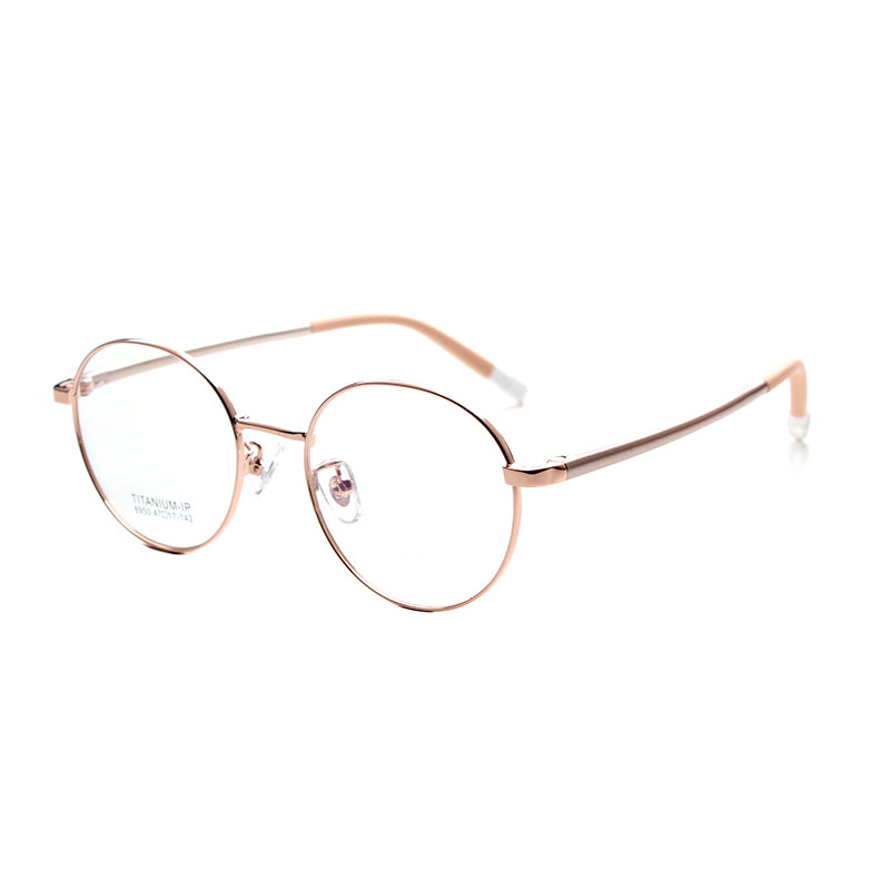 MCROONS Kids Silver Round Glasses — Light Blue Accent Metal Frames | Boys and Girls | Silver, Rose Gold, Pink and Cyan