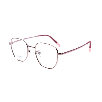MCROONS Occhiali geometrici argento per bambini - Montature moderne in acciaio inossidabile con tempio nero | Ragazzi e Ragazze | Argento, oro rosa, rosa e nero