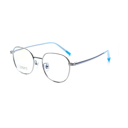 MCROONS Kids Geometric Glasses Wide — Elegant Stainless Steel Frames | Boys and Girls | Black, Silver, Rose Gold, Cyan and Pink