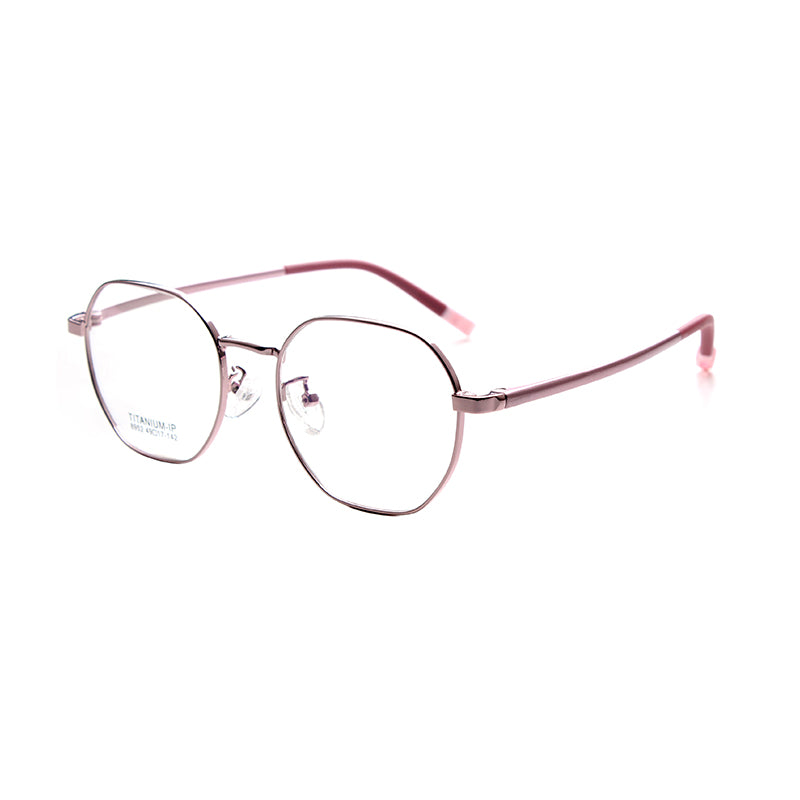 MCROONS Occhiali geometrici per bambini con accento rosso nero - Montature angolari moderne | Ragazzi e Ragazze | Argento, oro rosa, rosa, nero e ciano