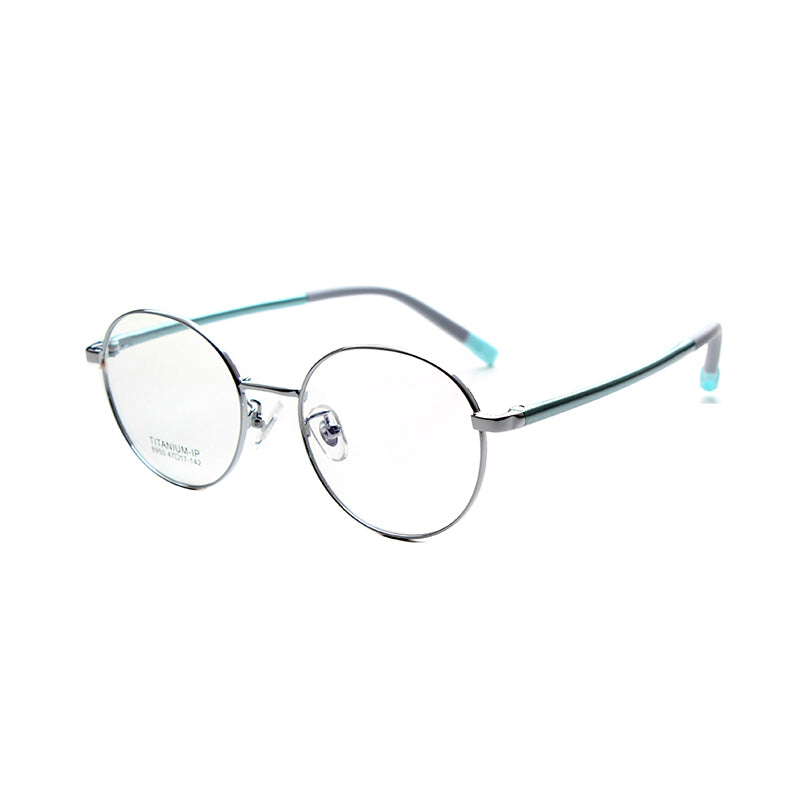 MCROONS Kinder Runde Metallbrille — Schicke Silberfassung | Jungen & Mädchen | Silber, Roségold, Pink und Cyan