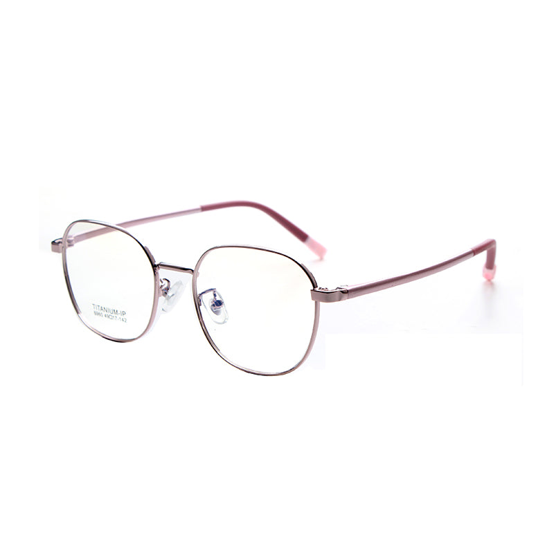 MCROONS Kids Geometric Glasses Wide — Elegant Stainless Steel Frames | Boys and Girls | Black, Silver, Rose Gold, Cyan and Pink