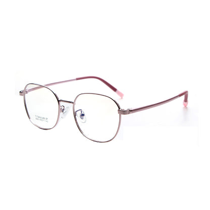 MCROONS Occhiali geometrici rosa chiaro per bambini - Montature quadrate contemporanee in acciaio inossidabile | Ragazzi e Ragazze | Argento, oro rosa, rosa, ciano e nero