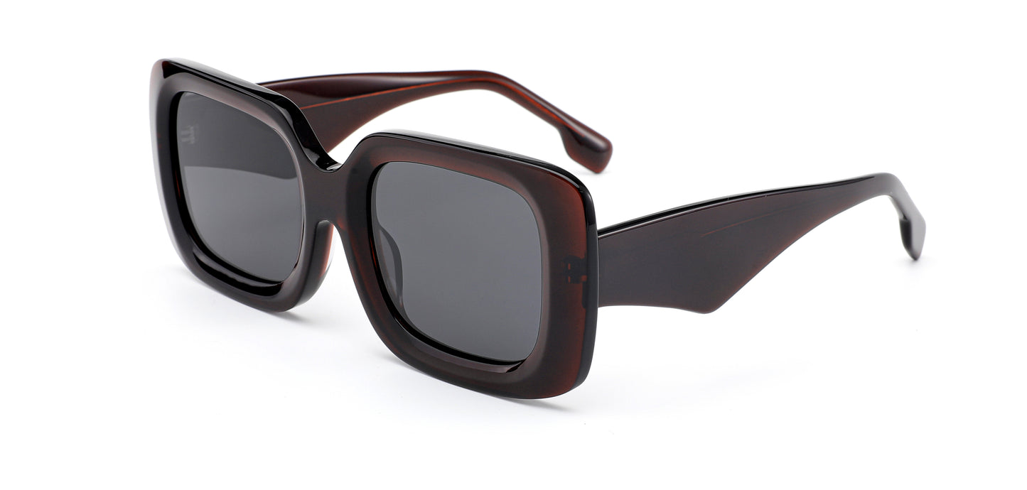 MCROONS Große Schildkröten Acetat Sonnenbrille — Polarisierte Damen | Schwarz, Demi, Braun und Schildkröte