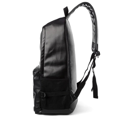 Waterproof PU Leather Bags for Men'S Backpack Bag School Leather Laptop Backpack - MCROONS.COM