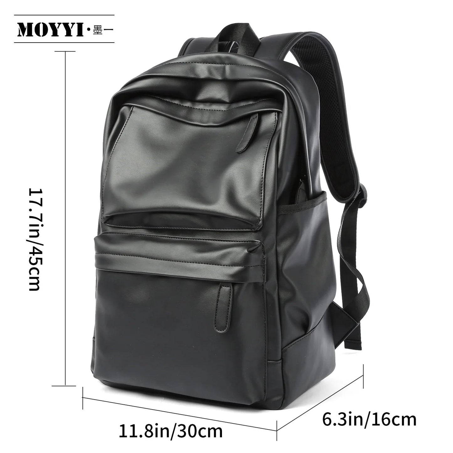 Waterproof PU Leather Bags for Men'S Backpack Bag School Leather Laptop Backpack - MCROONS.COM