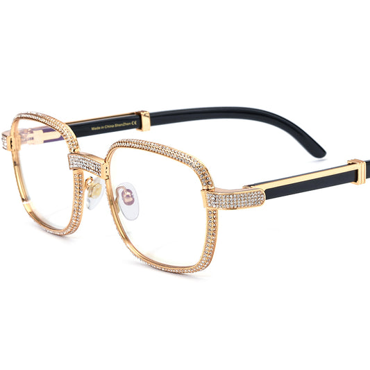 Diamante Square Optical Glasses Frame - White - MCROONS