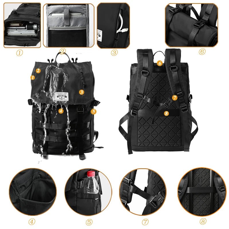 Wholesale anti Theft Expandable Rucksack Travel 17' Laptop Backpack Convertible Techwear Roll Top Backpack - MCROONS.COM