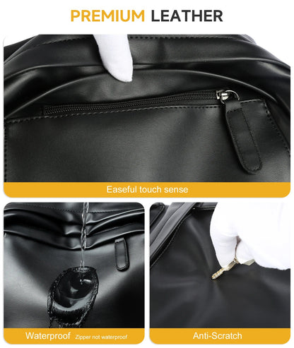 Wholesale PU Laptop Backpack Bags for Men Business Travel PU Leather Men'S Backpack - MCROONS.COM