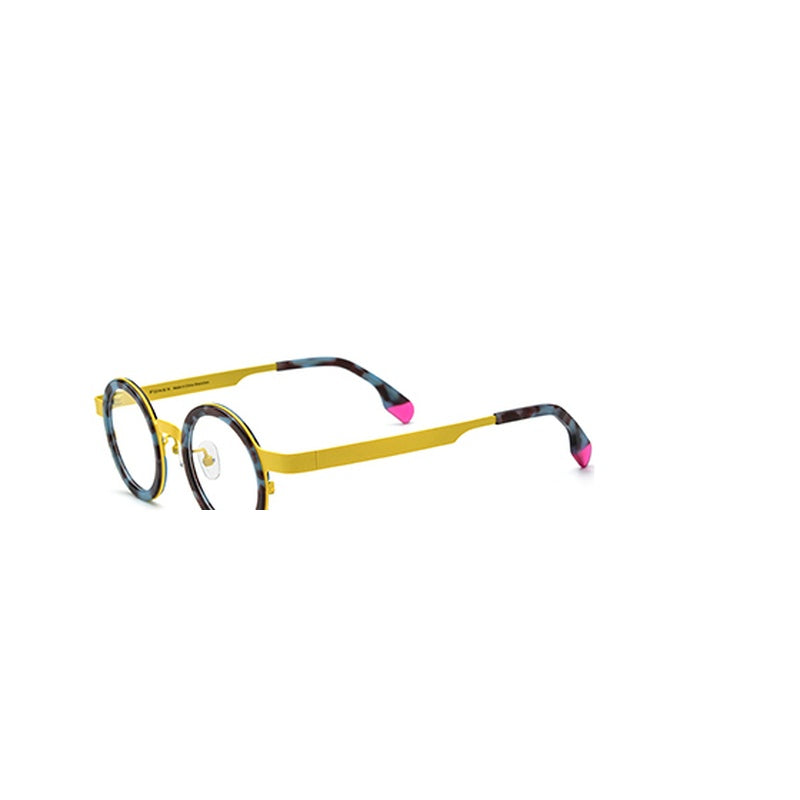 Tie-Dye Titanium Round Acetate Optical Glasses Frame - Yellow - MCROONS