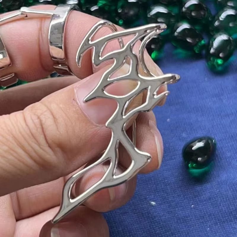 YW Ear Less Mechanical Style Silver Alloy Material Geometric Shape Ear Cuff Earrings - MCROONS.COM