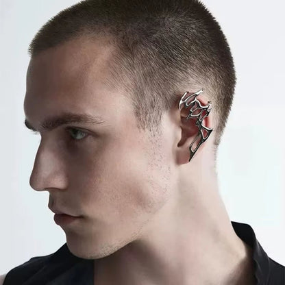 YW Ear Less Mechanical Style Silver Alloy Material Geometric Shape Ear Cuff Earrings - MCROONS.COM